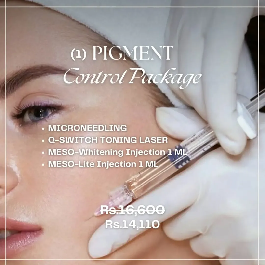 Pigment Control package: microneedling, Q-switch toning laser and meso injections